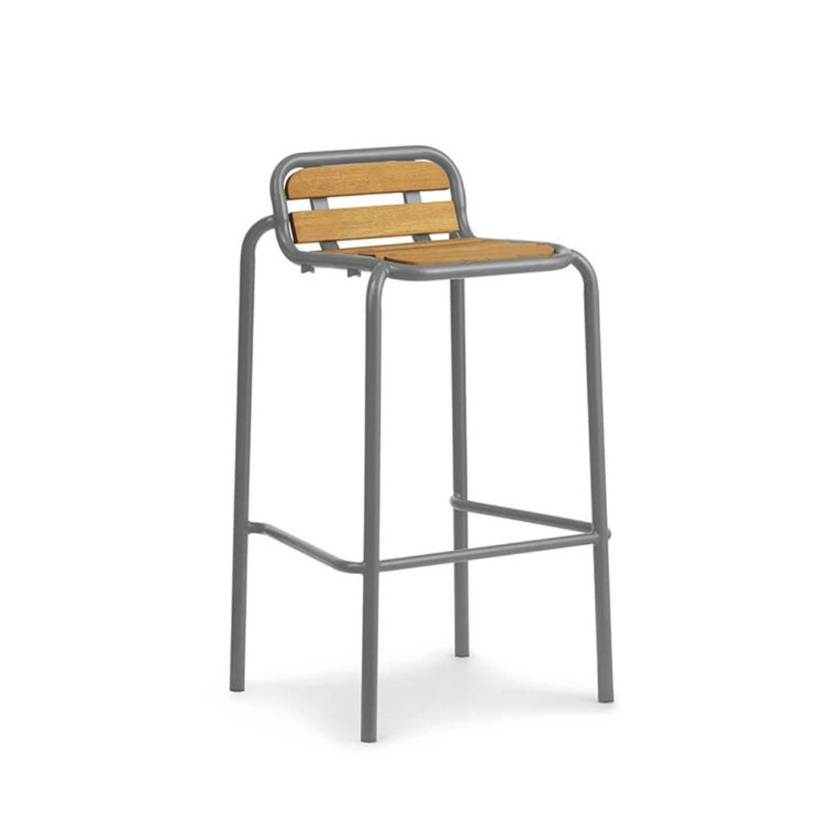 Normann Copenhagen Vig Havebarstol - Grey Vig Barstool 75 cm Wood