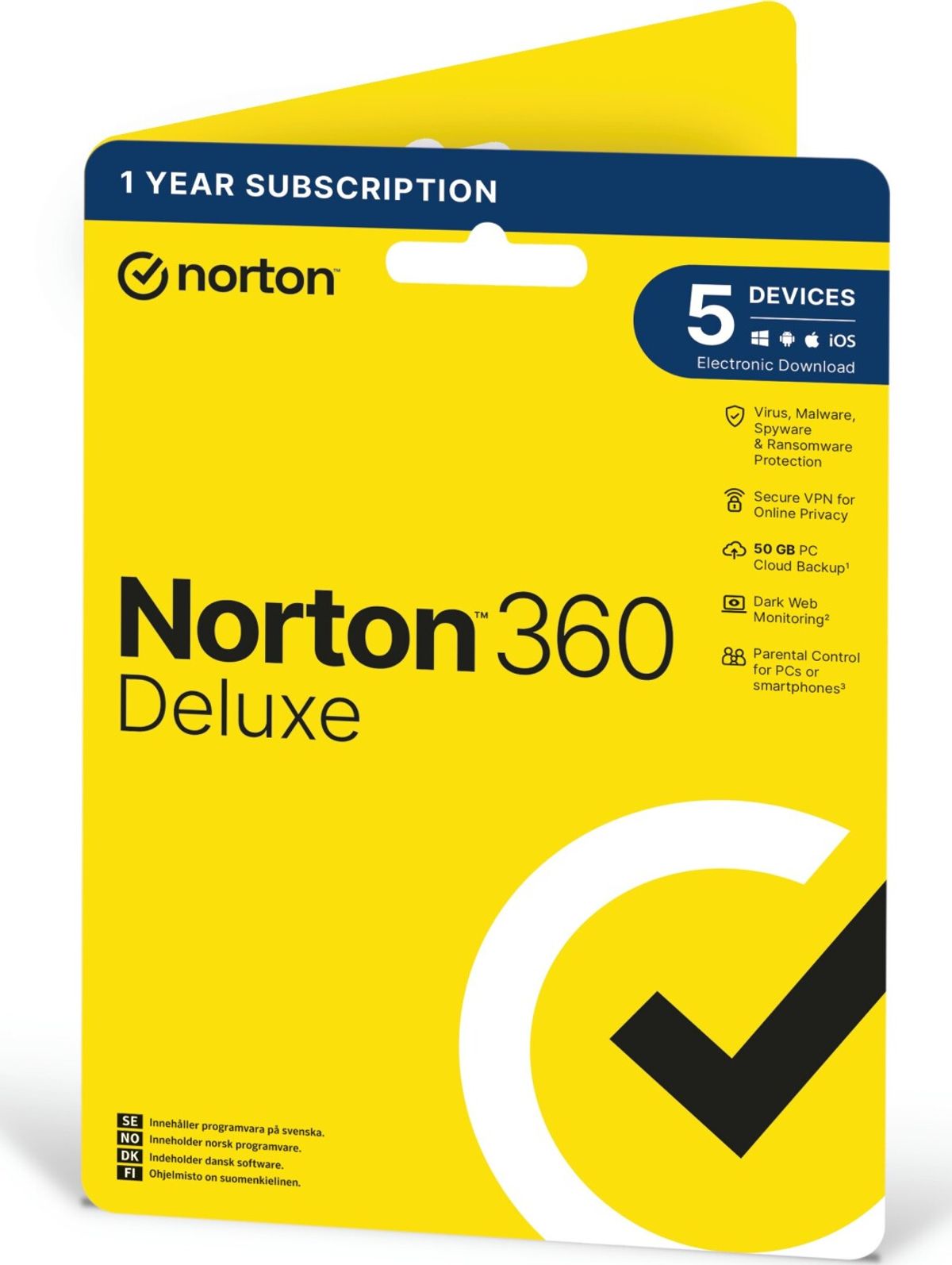 Norton - 360 Deluxe Antivirus Abonnement Til 5 Enheder - 1 år