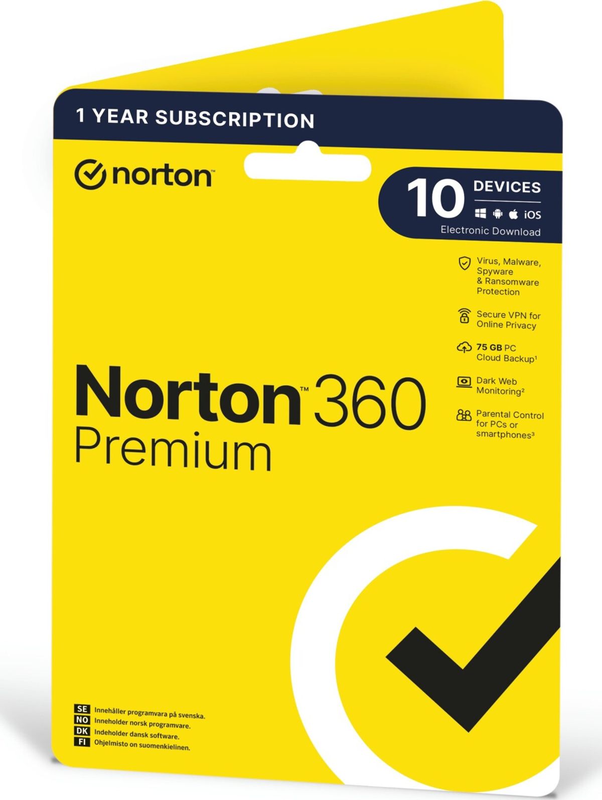 Norton - 360 Premium Antivirus Abonnement - 10 Enheder - 1 år