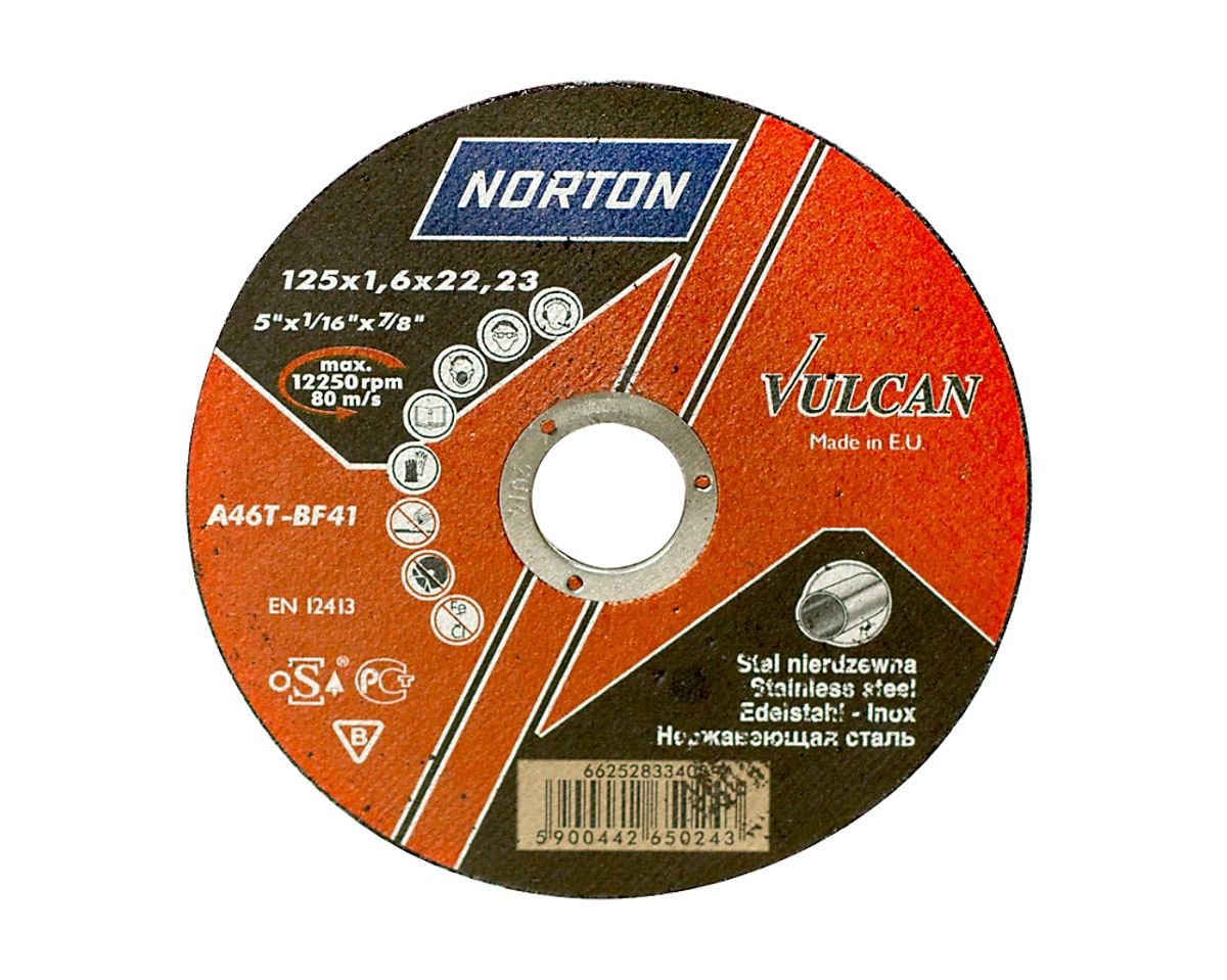 Norton Vulcan Skæreskive 125x1,6 mm til rustfrit stål