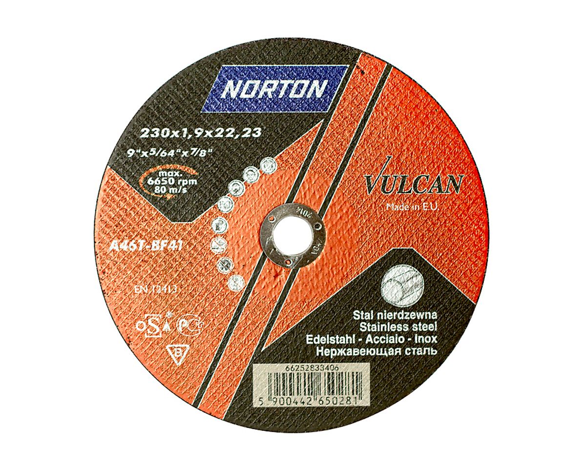 Norton Vulcan skæreskive 230X1,9X22,2 mm til jern, metal og rustfrit stål