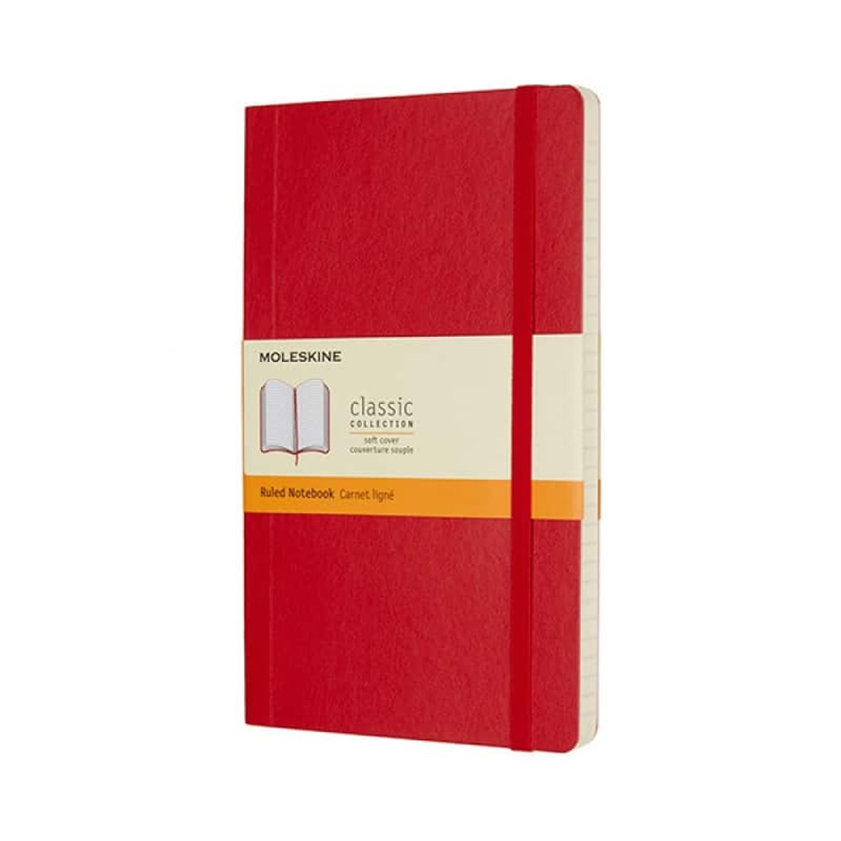 Notatbog Moleskine Classic L Rød, Linjeret, 13x21cm,.