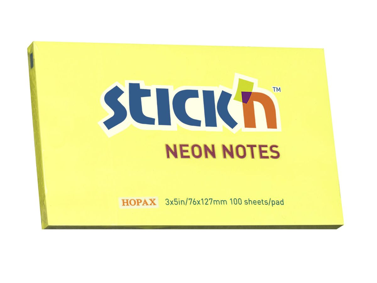 Notes 75x127 mm Neon gul