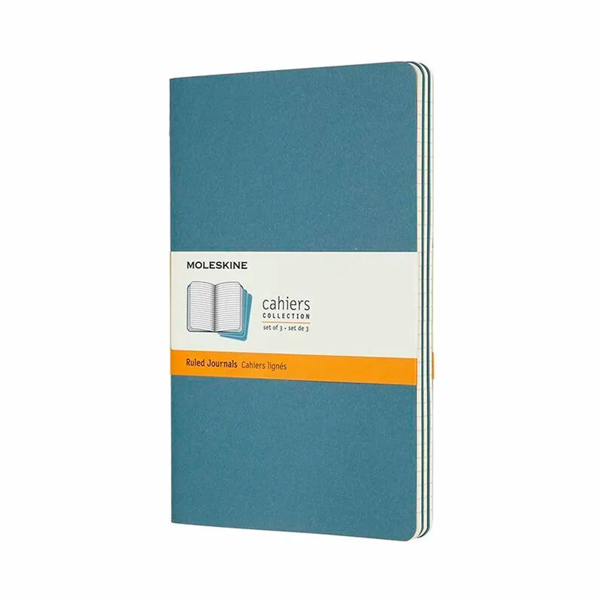 Notesbog Moleskine cahiers large briskblue journal r 13x21cm