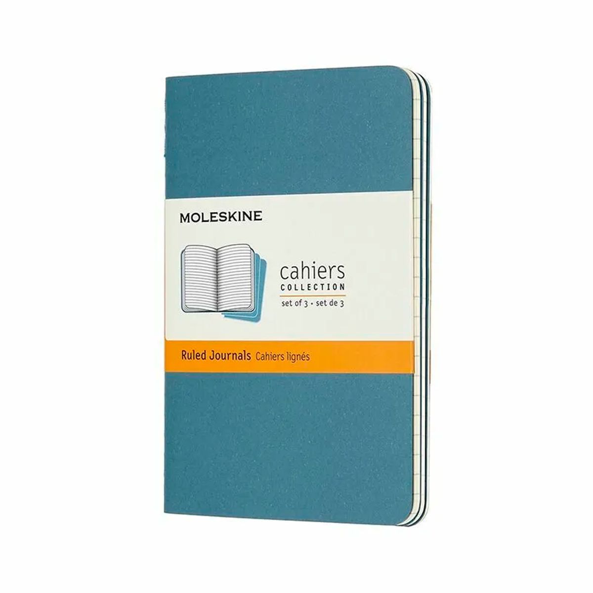 Notesbog Moleskine cahiers pocket briskblue journal r 9x14cm