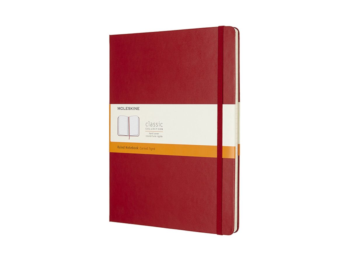 Notesbog Moleskine | Classic Hard | Linjeret | XL | rød