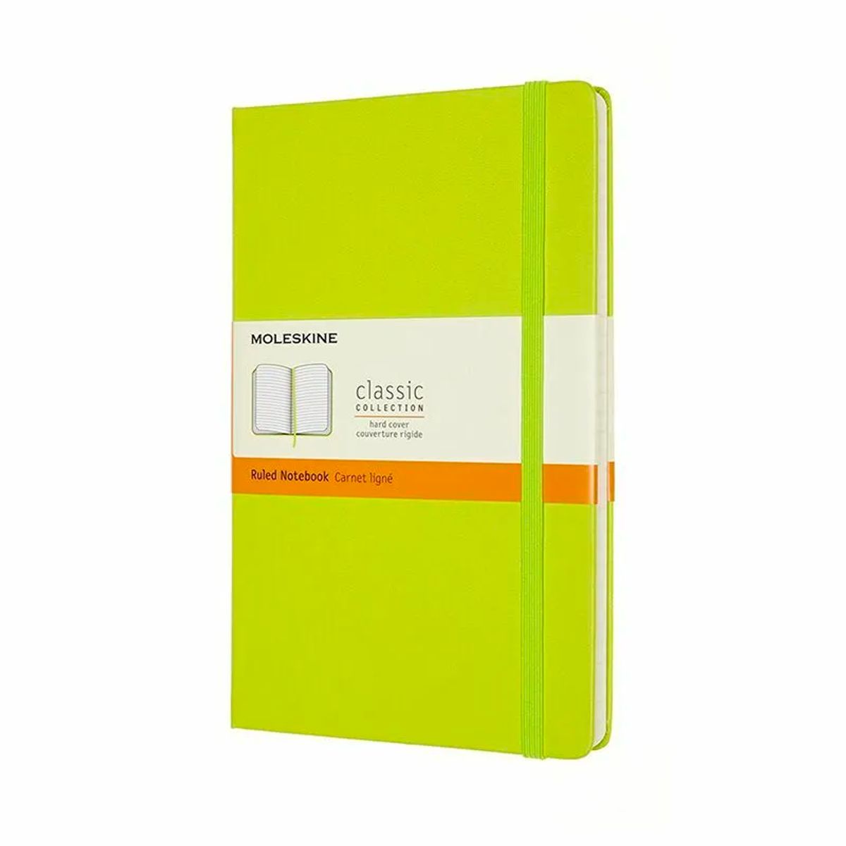 Notesbog Moleskine classic large hard r lemgreen 13x21cm