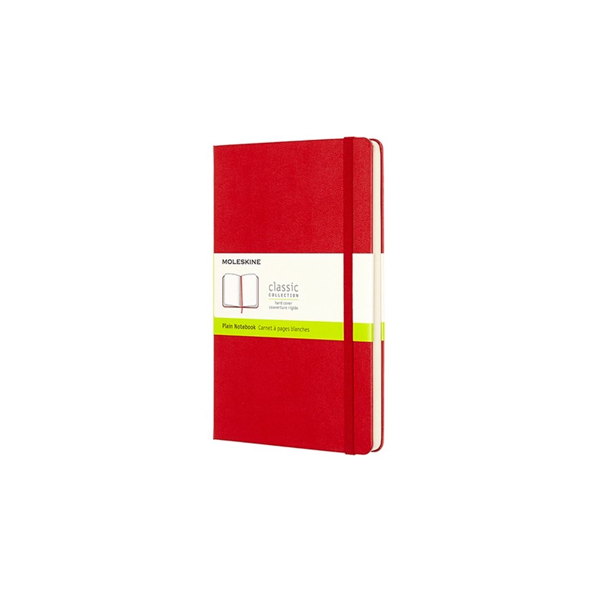 Notesbog Moleskine large rød m/240 blanke ark hard cover