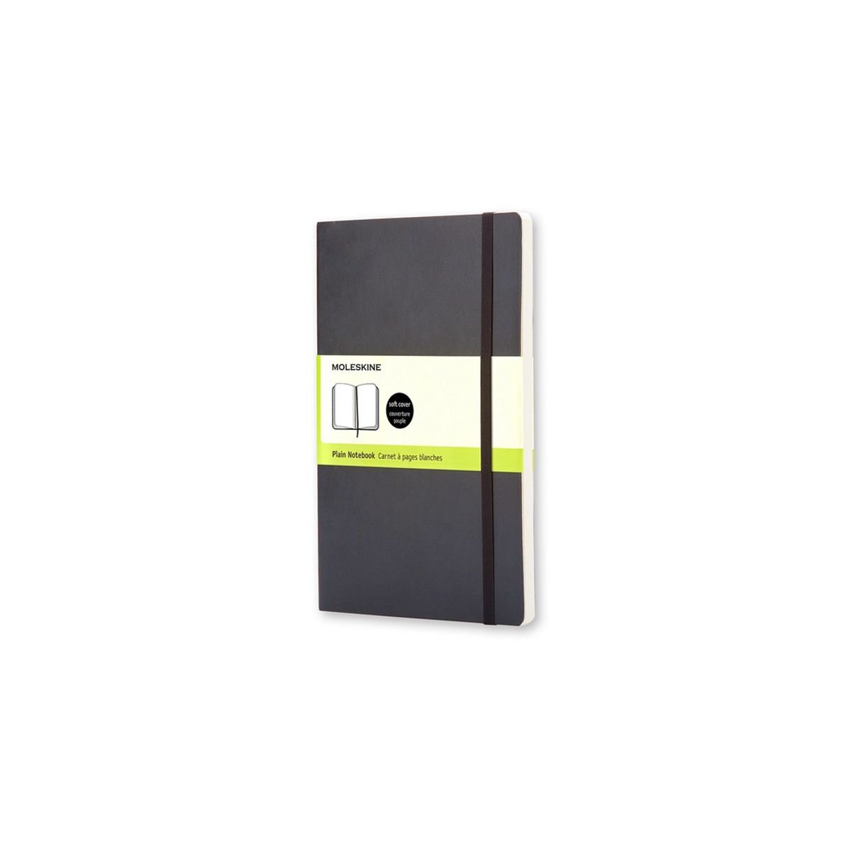 Notesbog Moleskine large sort m/192 blanke ark soft cover