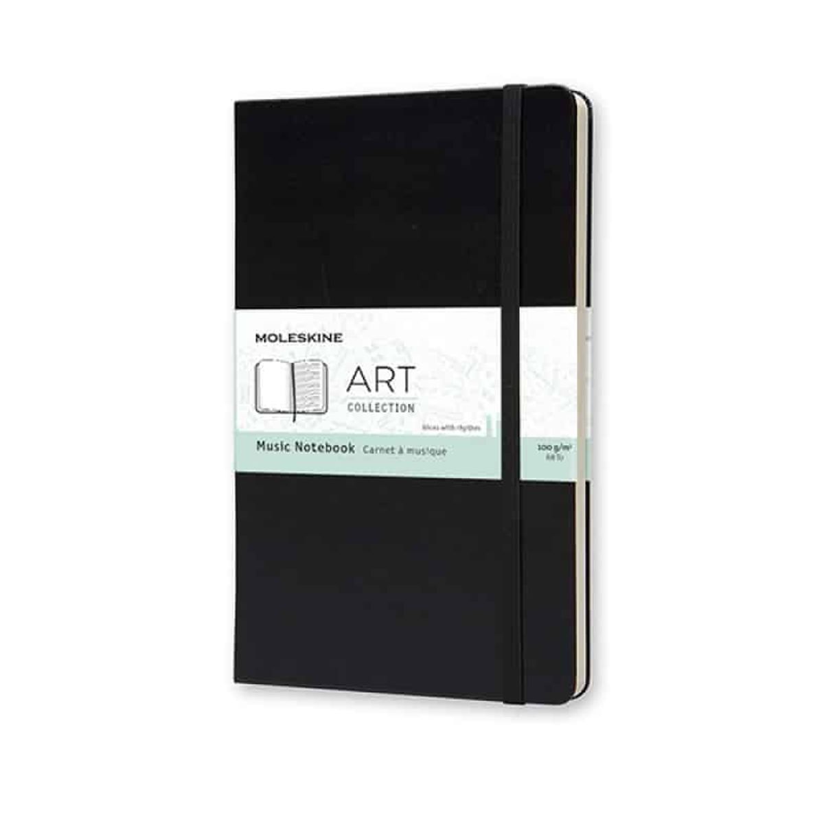 Notesbog Moleskine Music L, 13x21cm, sort,.