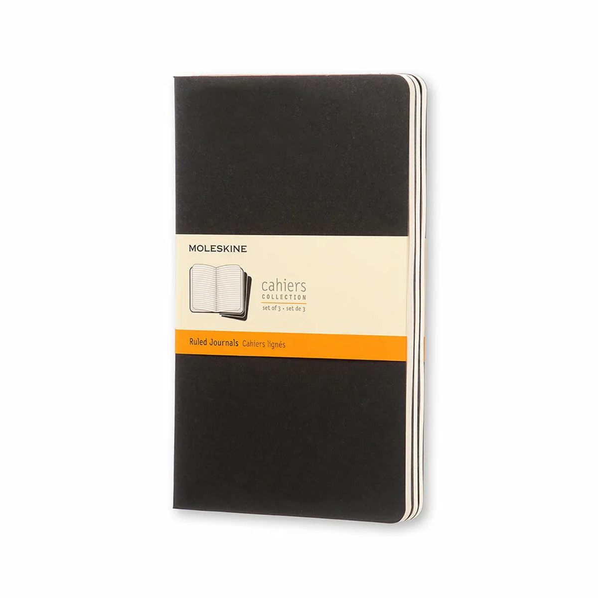 Notesbog Moleskine pocket cahiers sort 3 stk m/64 kvadrerede