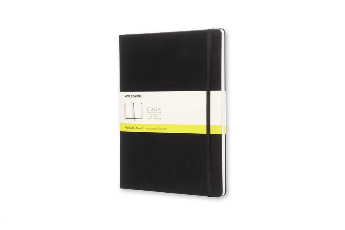 Notesbog Moleskine x-large sort m/192 blanke ark hard cover