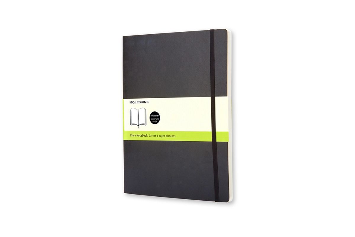 Notesbog Moleskine x-large sort m/192 blanke ark soft cover