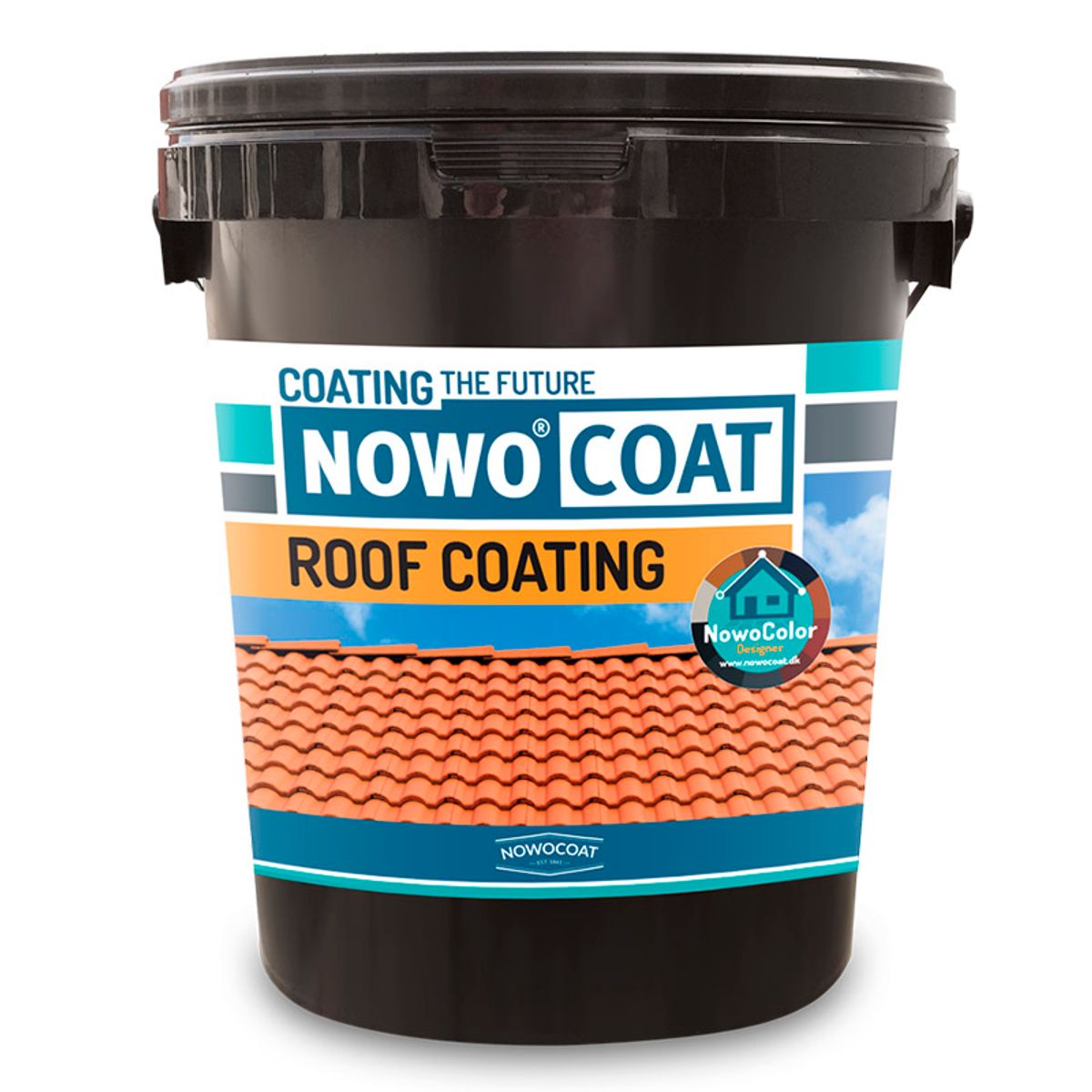 NowoCoat tagmaling - 20 ltr. 20 Ltr. Antrasit grå - Glans 20 Silkemat