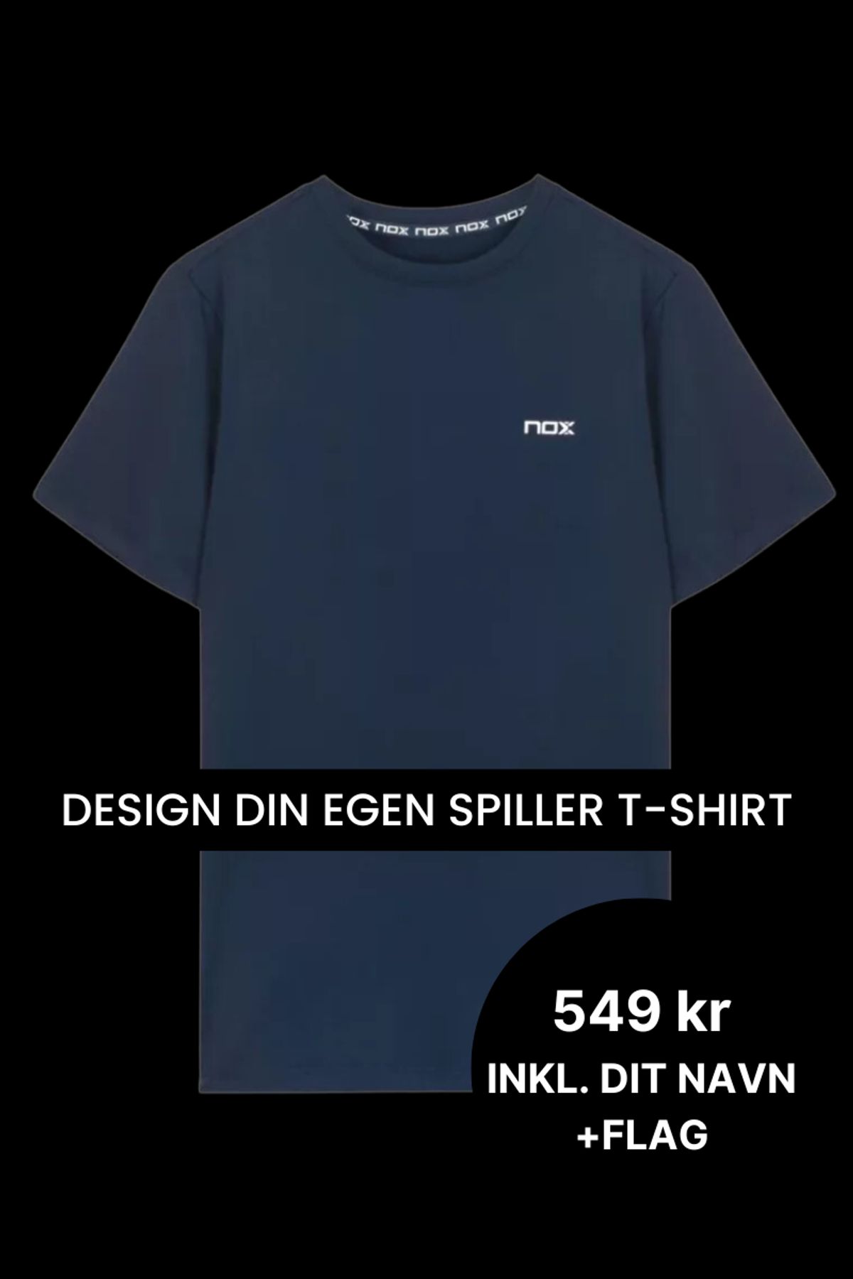 NOX Team T-shirt Navy - Spiller t-shirt med navn -