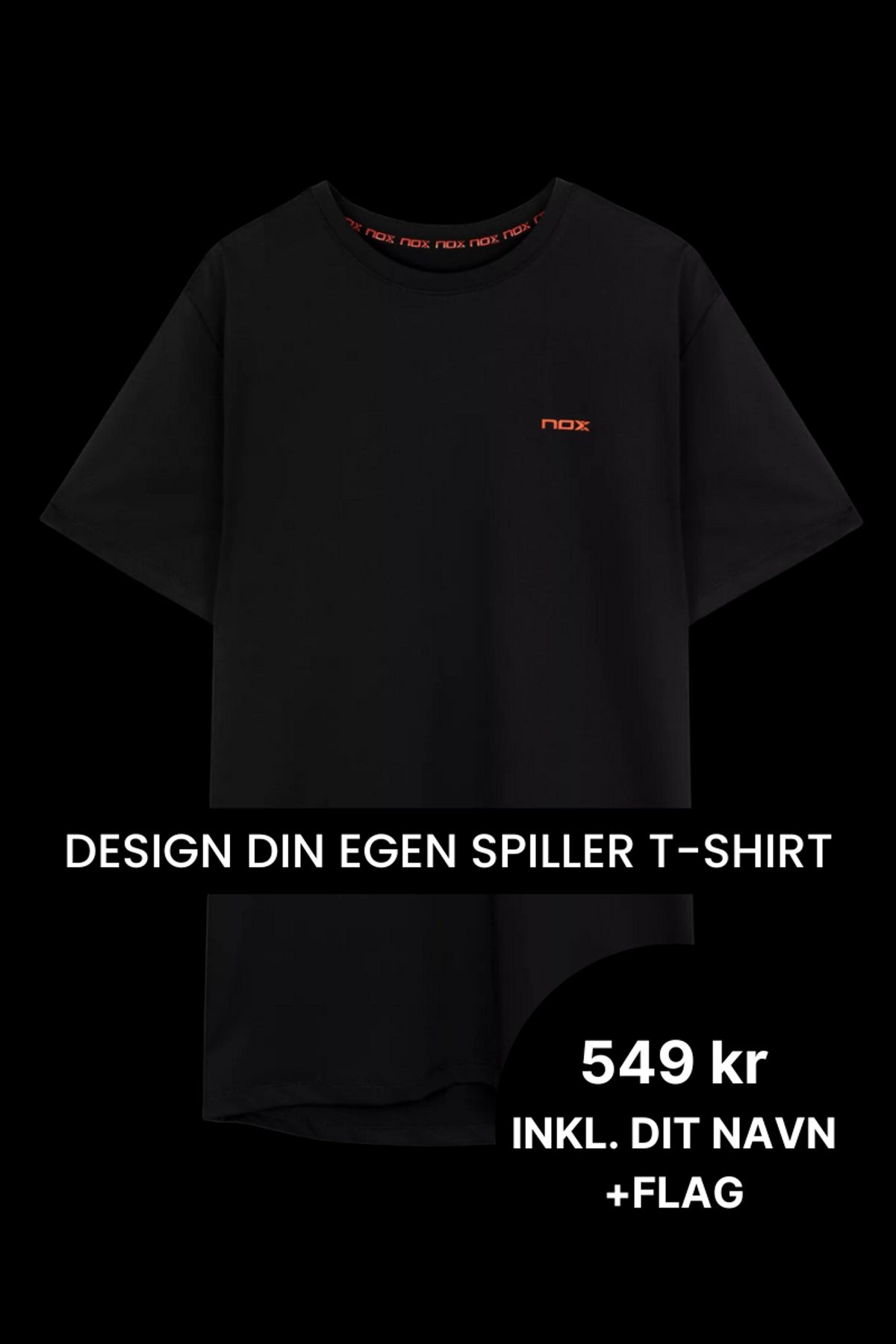 NOX Team T-shirt Sort - Spiller t-shirt med navn -