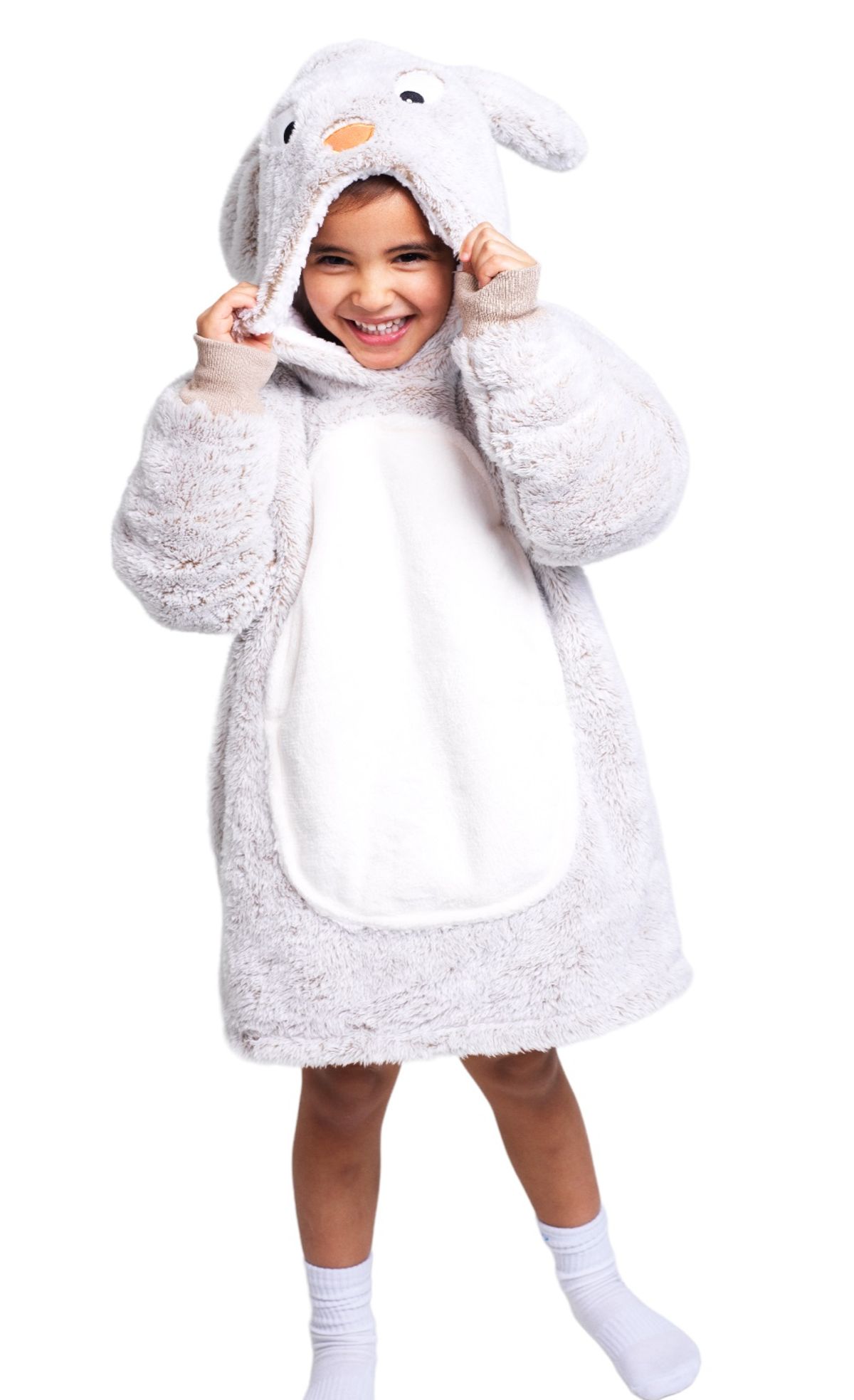 Noxxiez Cuddle Hoodiez - Kanin, Small (3-6 år)