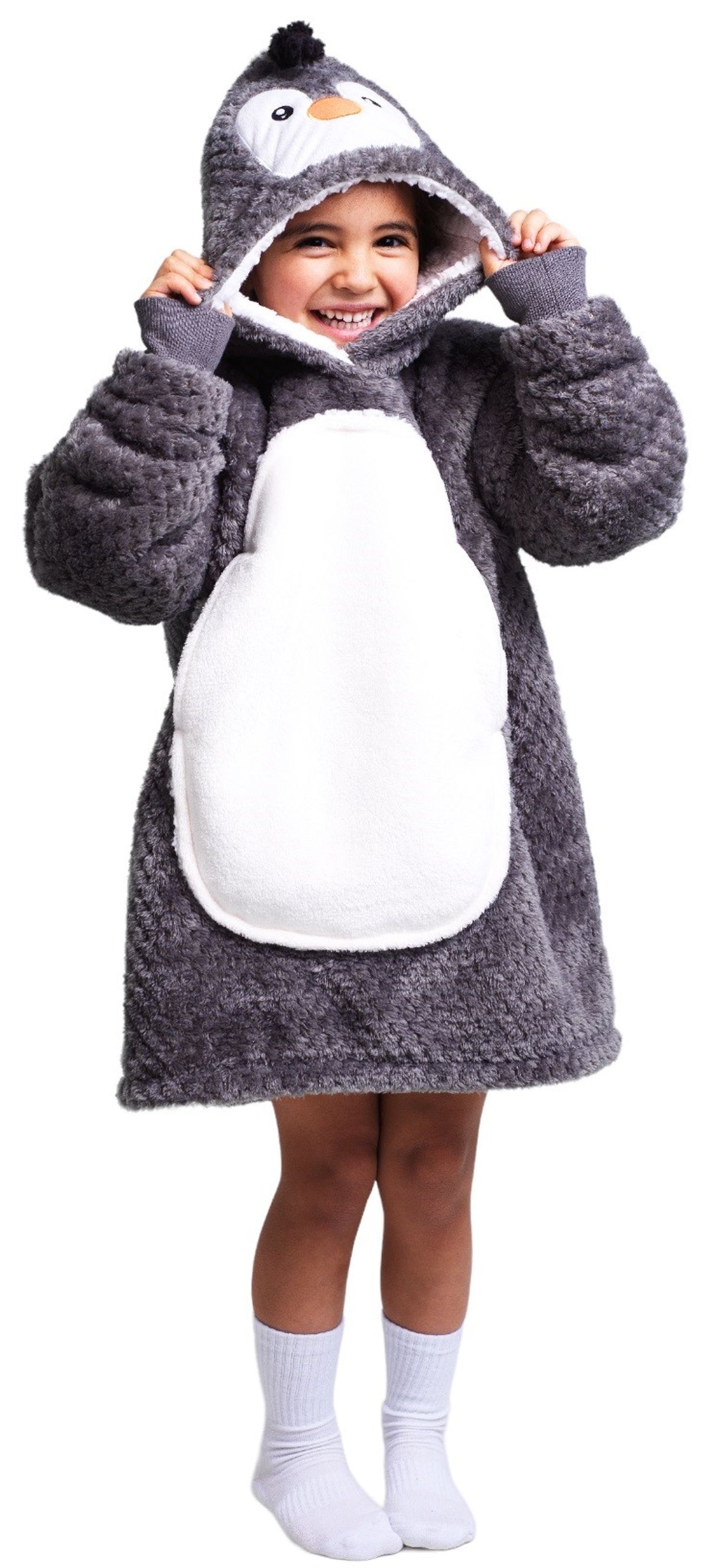 Noxxiez Cuddle Hoodiez - Pingvin, Small (3-6 år)