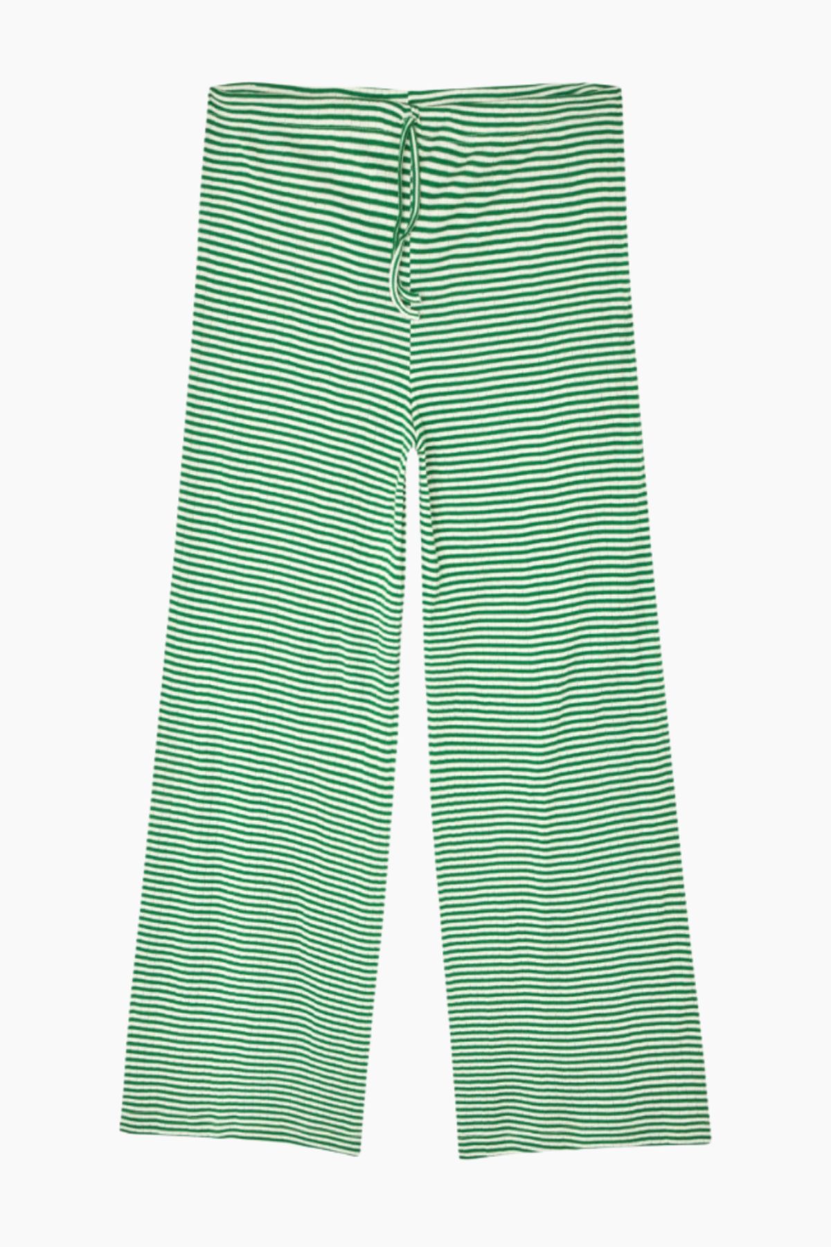 NPS Nova Pants Fine Stripe - Green/Ecru - Nørgaard på Strøget - Stribet Size 1