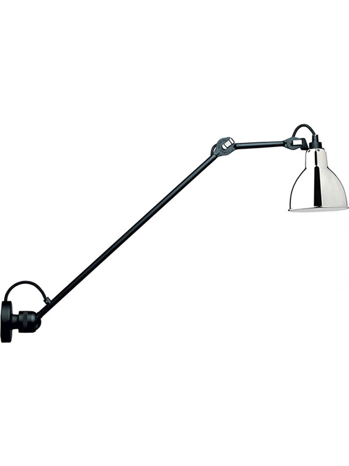 Nr. 304 L60 væglampe fra Lampe Gras (Sort stel, Krom)