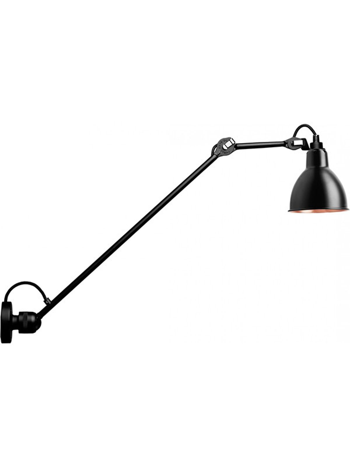 Nr. 304 L60 væglampe fra Lampe Gras (Sort stel, Sort/kobber inderside)