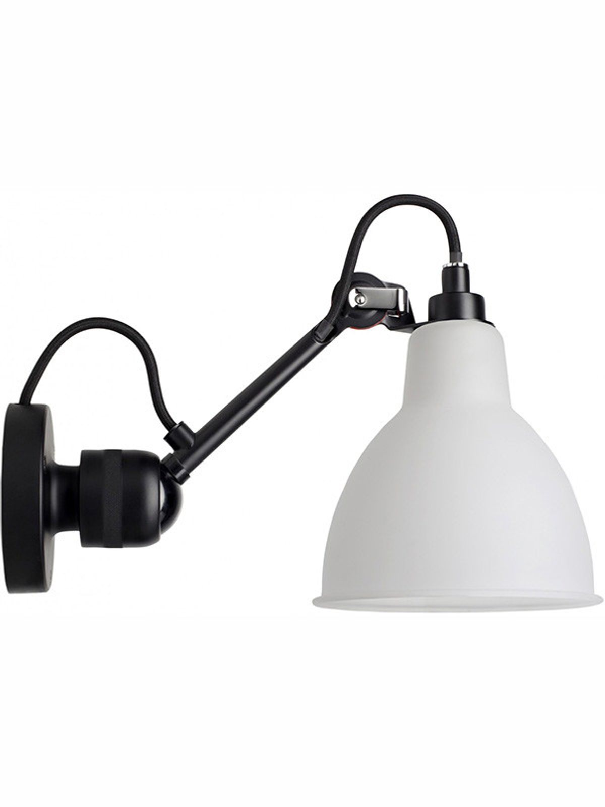 Nr. 304 væglampe fra Lampe Gras (Sort stel, Matteret glas)