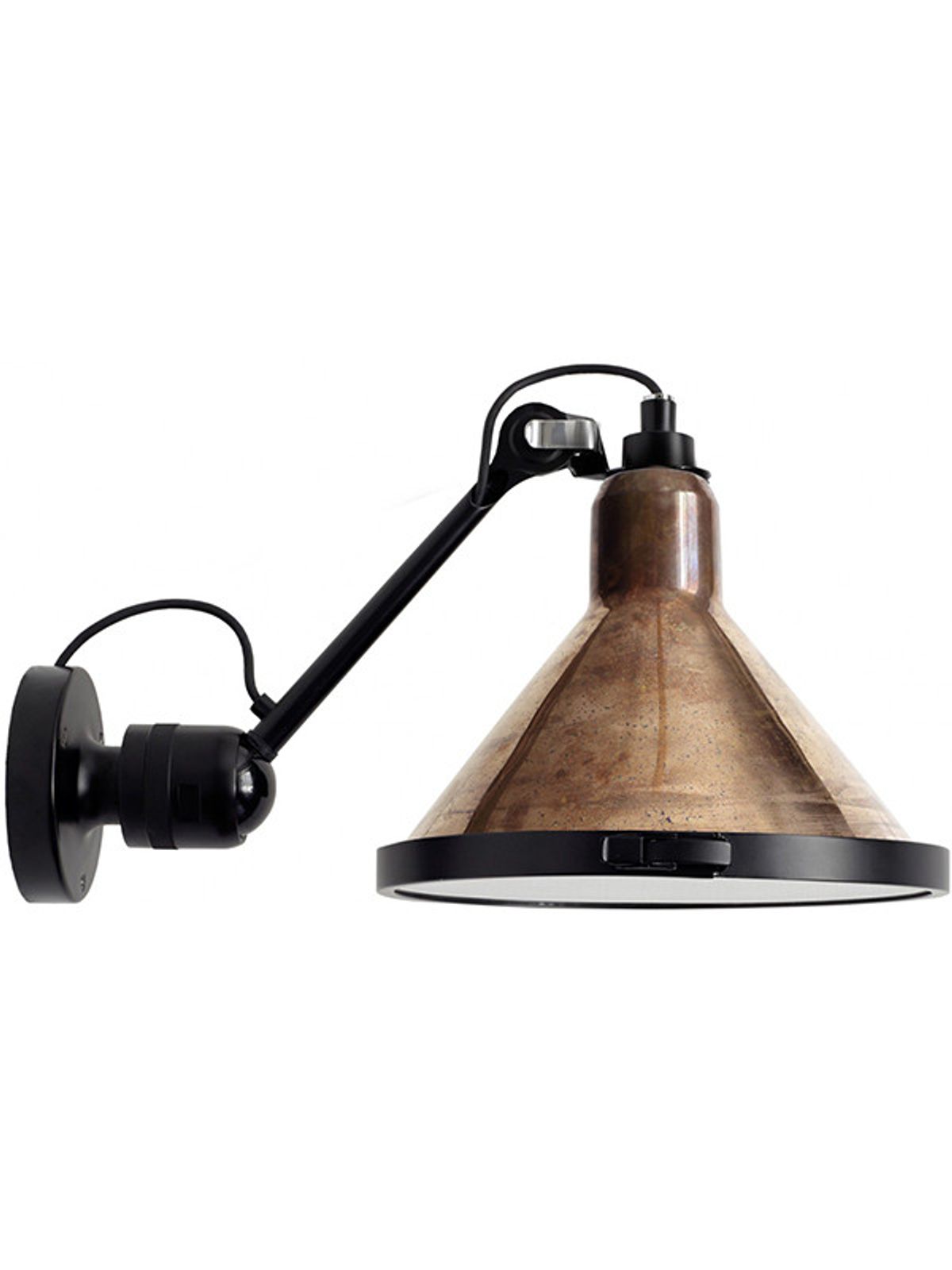 Nr. 304XL udendørs væglampe fra Lampe Gras (Rå kobber / conic skærm, Uden sensor)