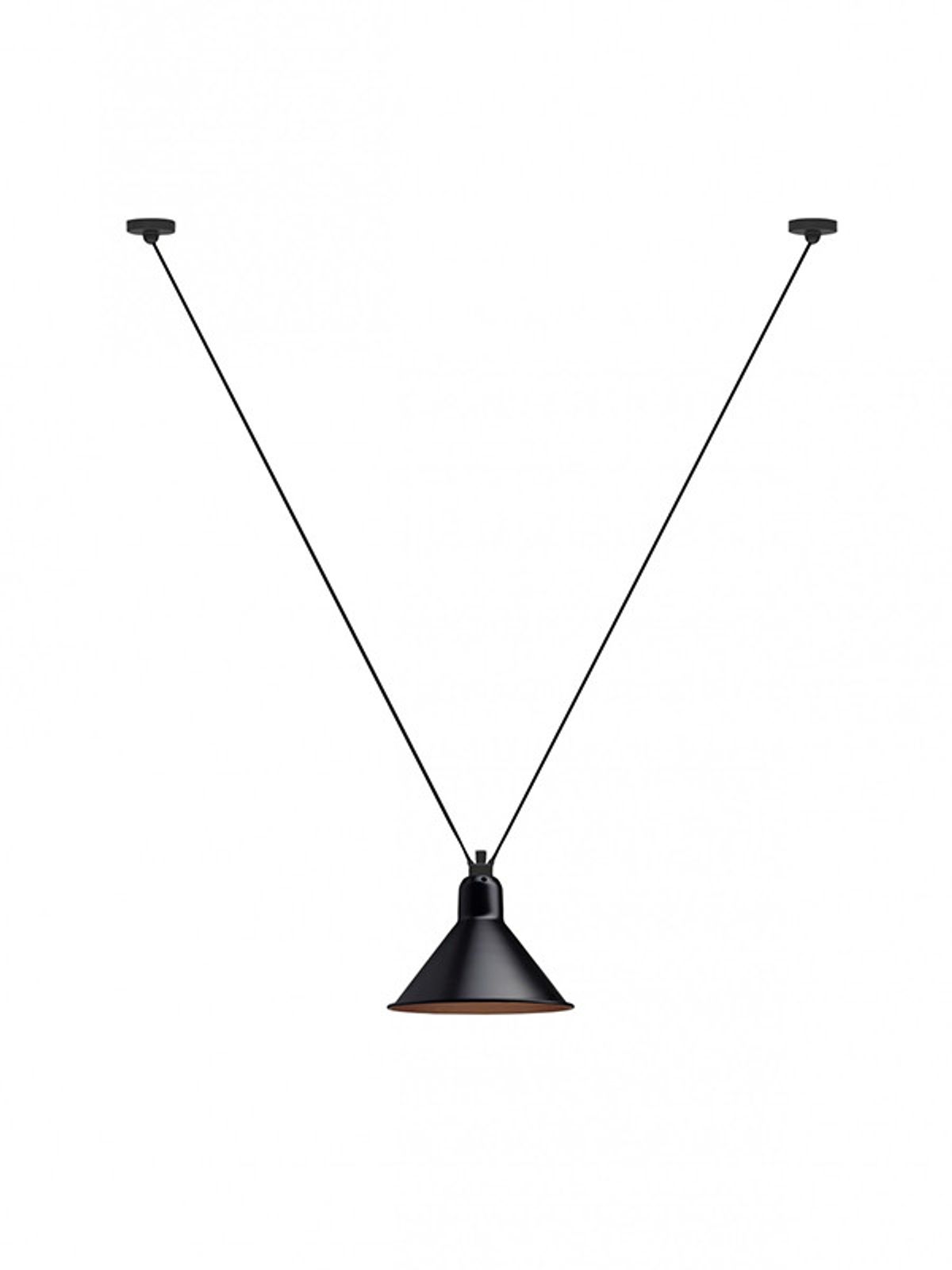 Nr. 323L Loftlampe fra Lampe Gras (Sort/kobber inderside)