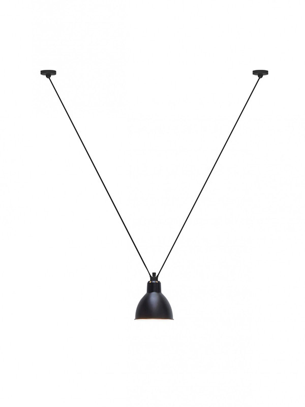 Nr. 323L Loftlampe fra Lampe Gras (Sort / rund skærm)