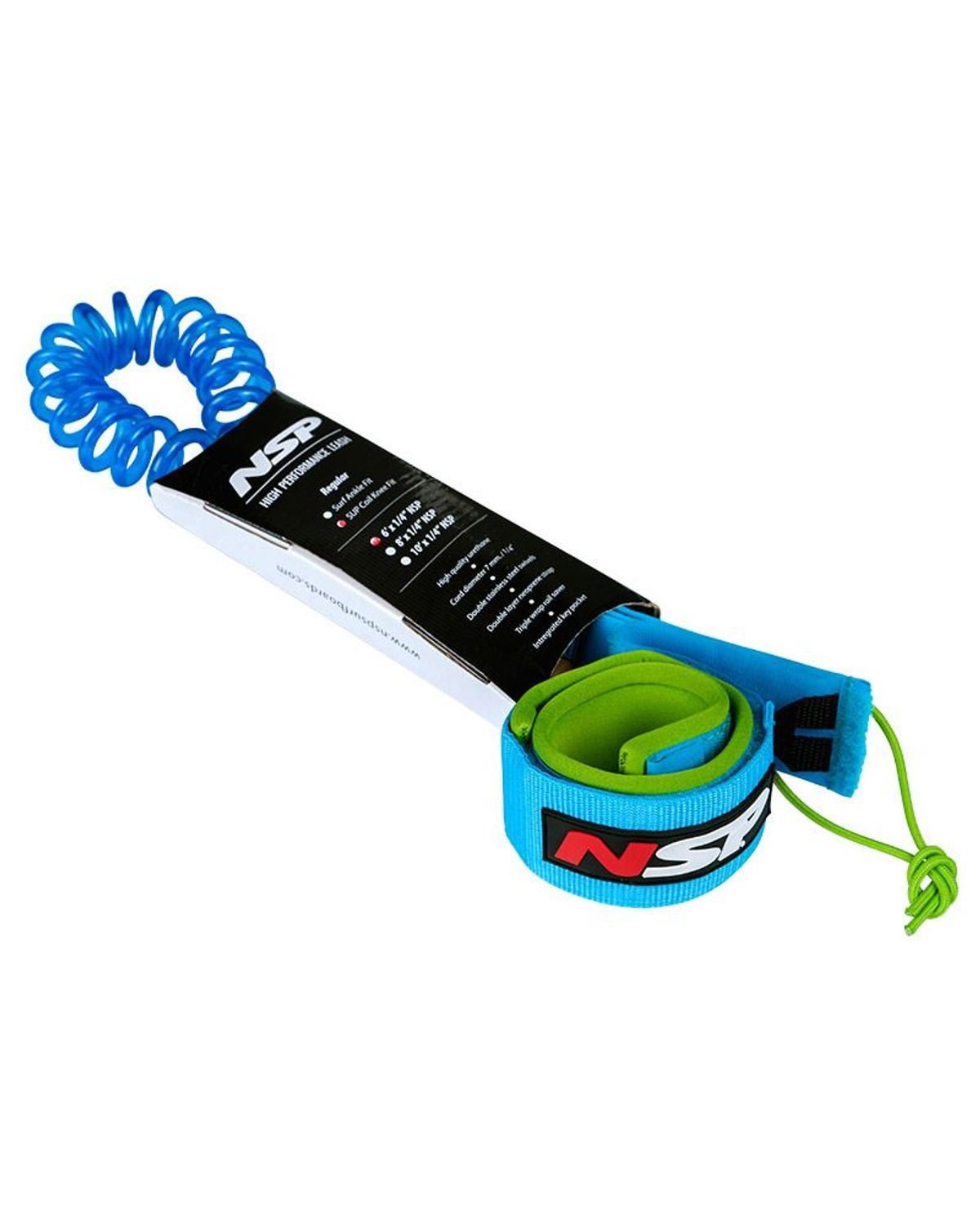 NSP SUP Coil Leash 10FT 7mm