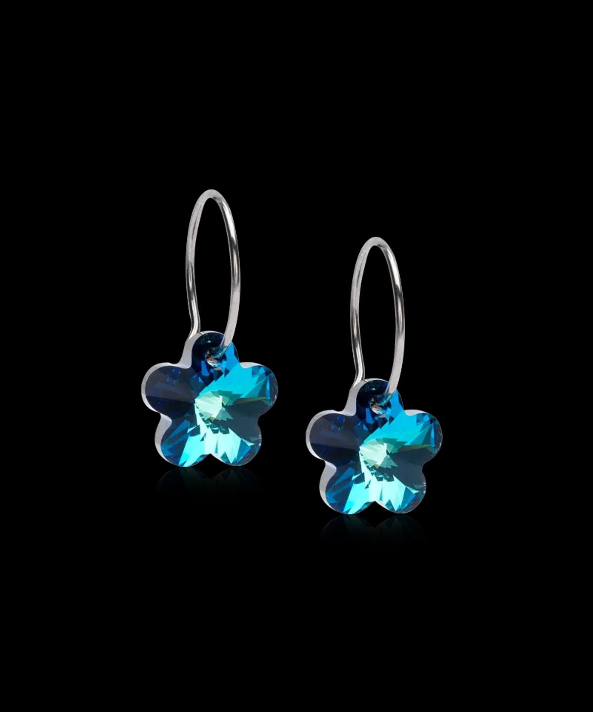 Nt Flower Turquoise Titanium Øreringe fra Blomdahl