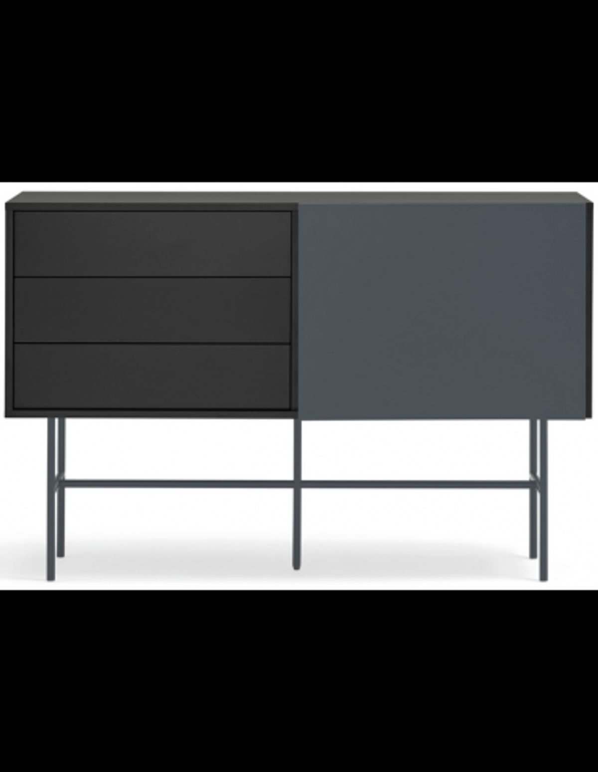 Nube sideboard i metal og melamin B140 cm - Sort/Antracit