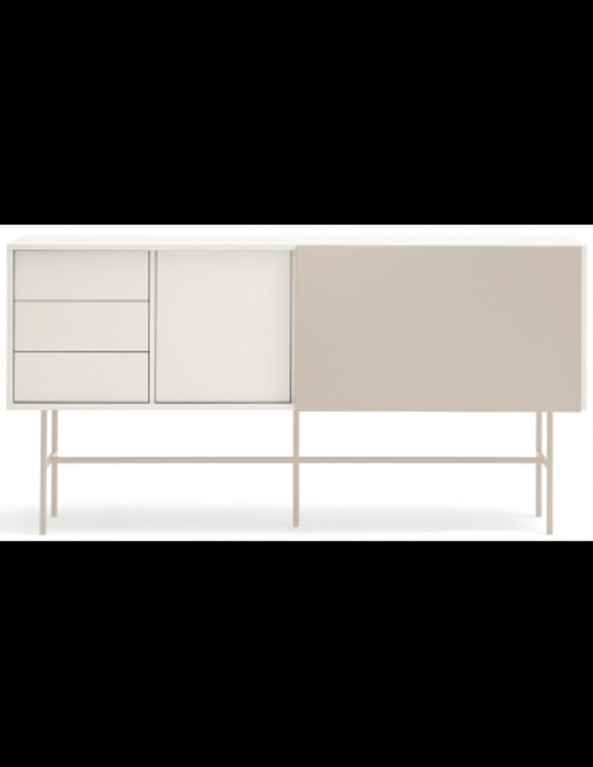 Nube sideboard i metal og melamin B180 cm - Sand/Creme