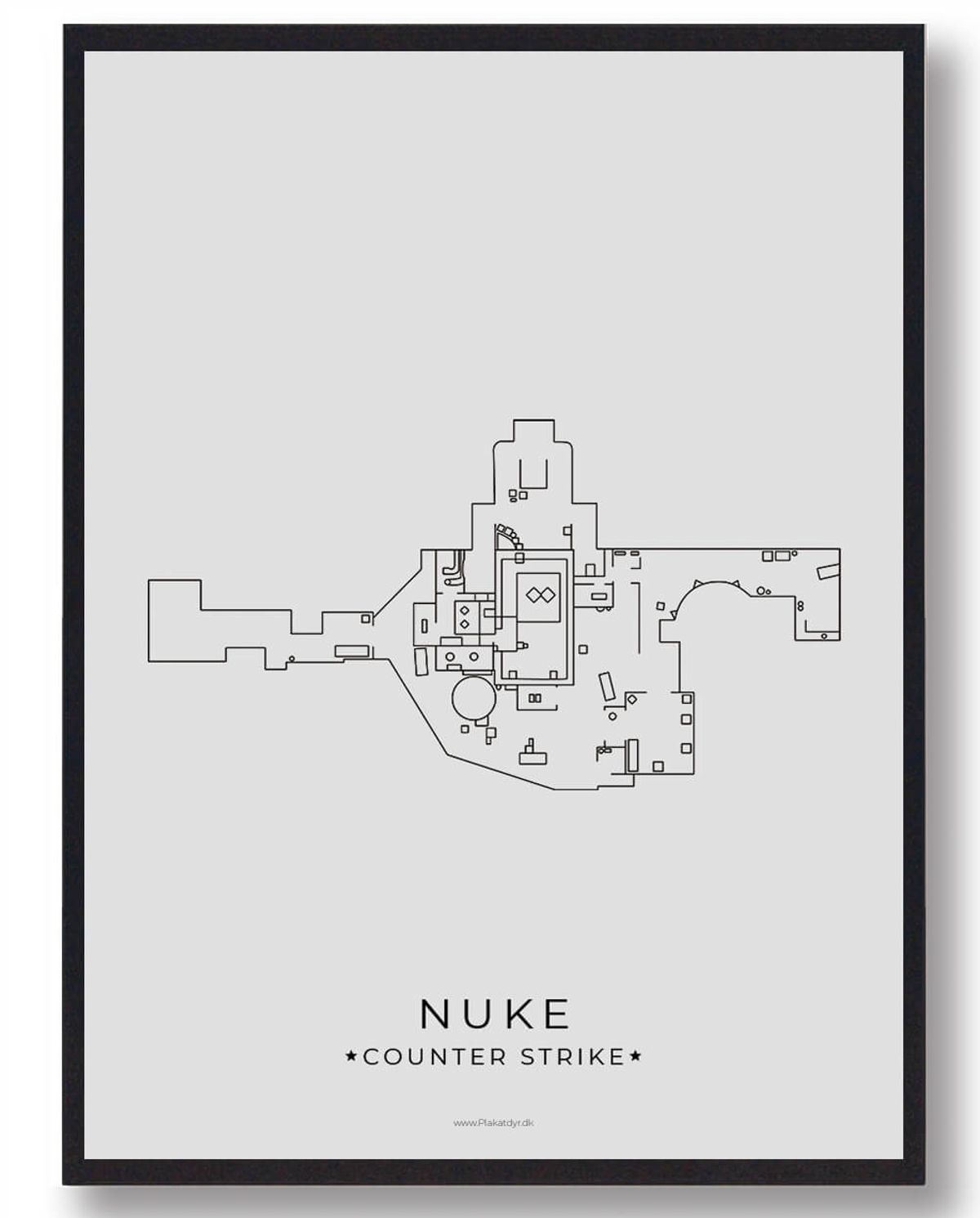 Nuke map - CS gamerplakater (Størrelse: L - 50x70cm (B2))