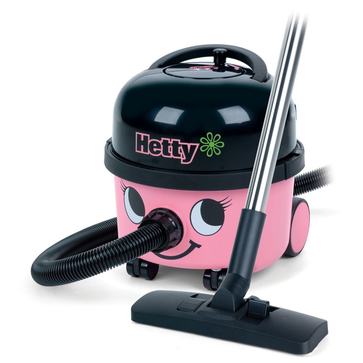 Numatic Hetty Compact HET160 støvsuger (6 Liters) Pink/sort med 9 meter kabel