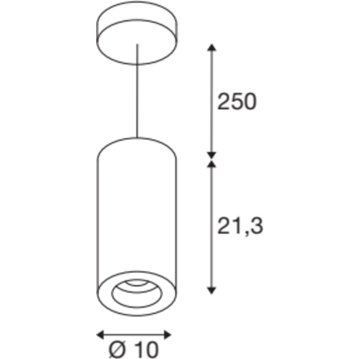 NUMINOS L, pendel, 2700k, 2400 lm, 36°, Dali, sort/sort