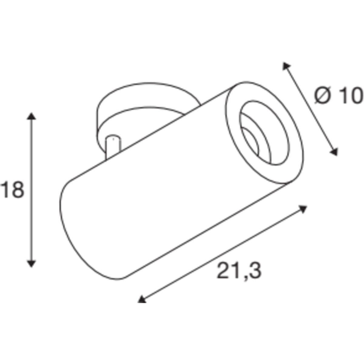 NUMINOS L, påbygningsspot, 2700k, 2400 lm, 36°, sort/sort