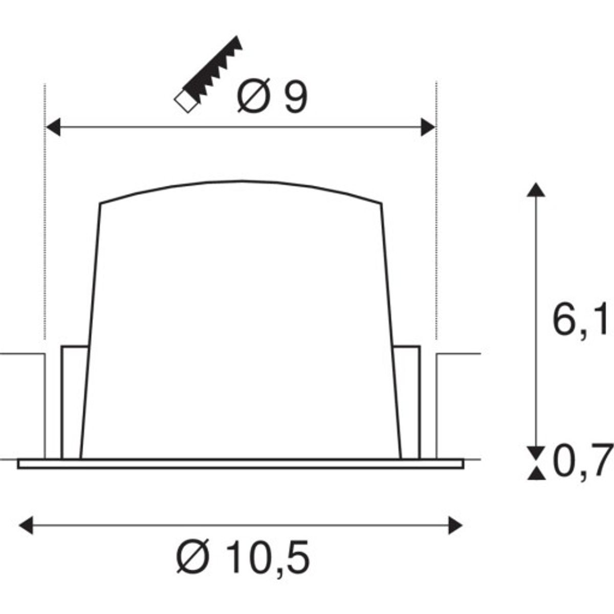 NUMINOS M, indbygningsspot, 17W, 4000K, 40°, hvid/sort