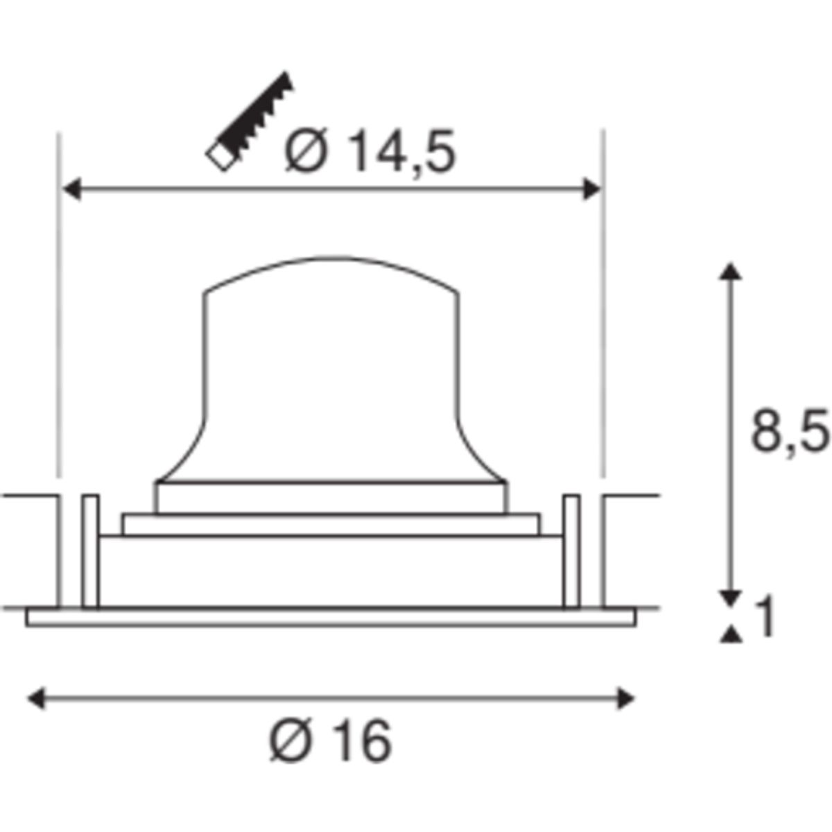 NUMINOS MOVE L, indbygningsspot, 25W, 2700K, 55°, sort/sort