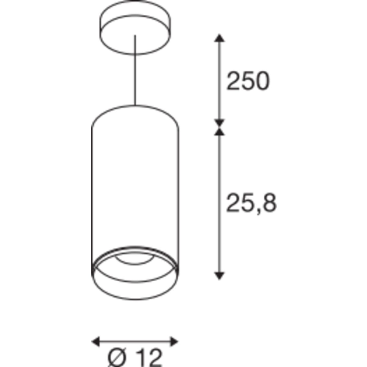 NUMINOS XL, pendel, 36W 3000K 60°, hvid/sort