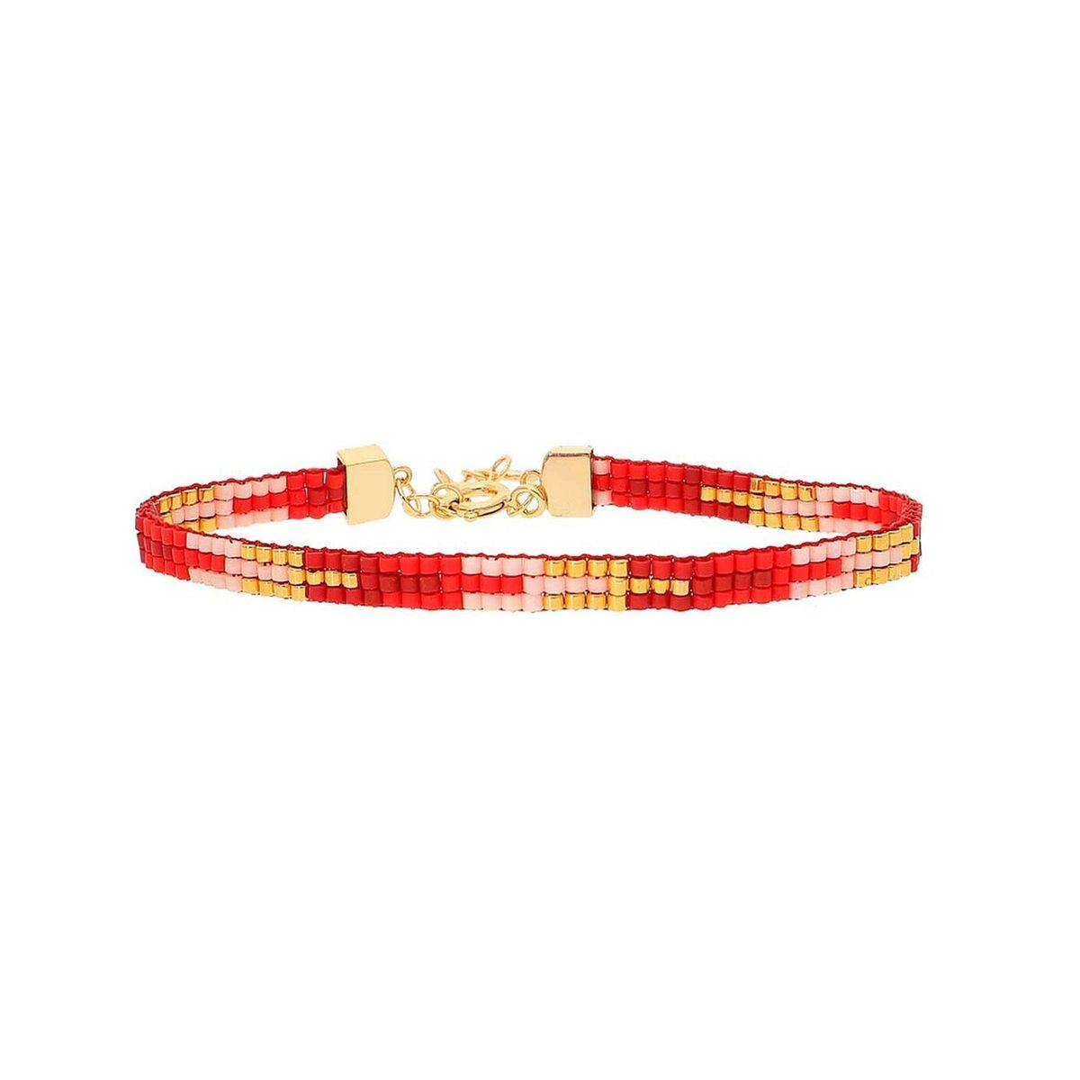 Nuni Copenhagen - Mary Red armbånd, 16+3 cm Forgyldt sølv sterlingsølv