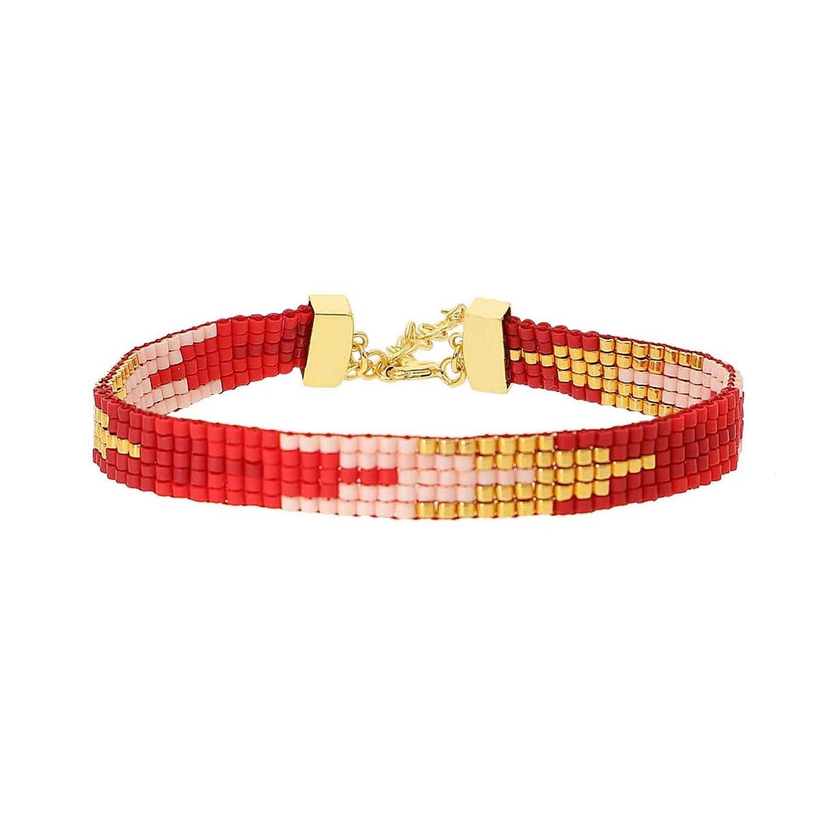 Nuni Copenhagen - Monika Red armbånd, 16+3 cm Forgyldt sølv sterlingsølv