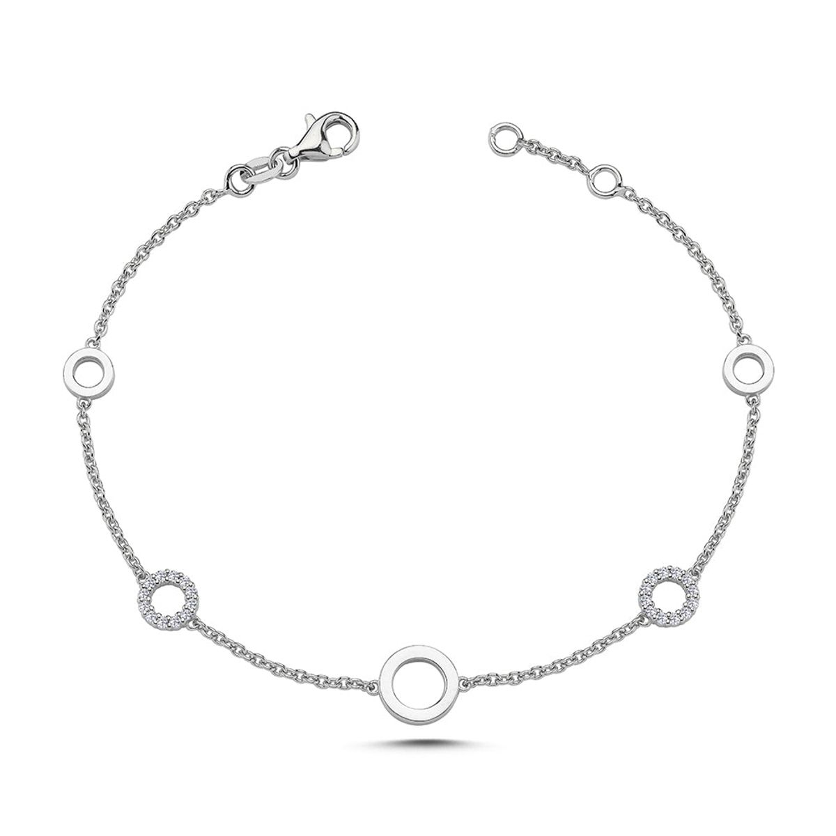 Nuran - Ayla armbånd 14 kt. hvidguld med diamanter 0,18 ct. i alt