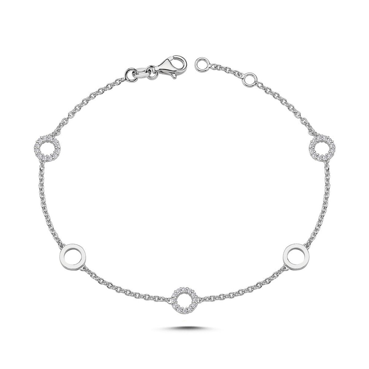 Nuran - Ayla armbånd 14 kt. hvidguld med diamanter 0,27 ct. i alt