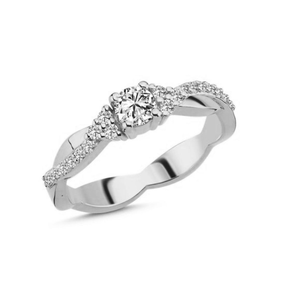 Nuran - Champagne ring, 0,25 ct. + 0,16 w/si 14 kt. hvidguld