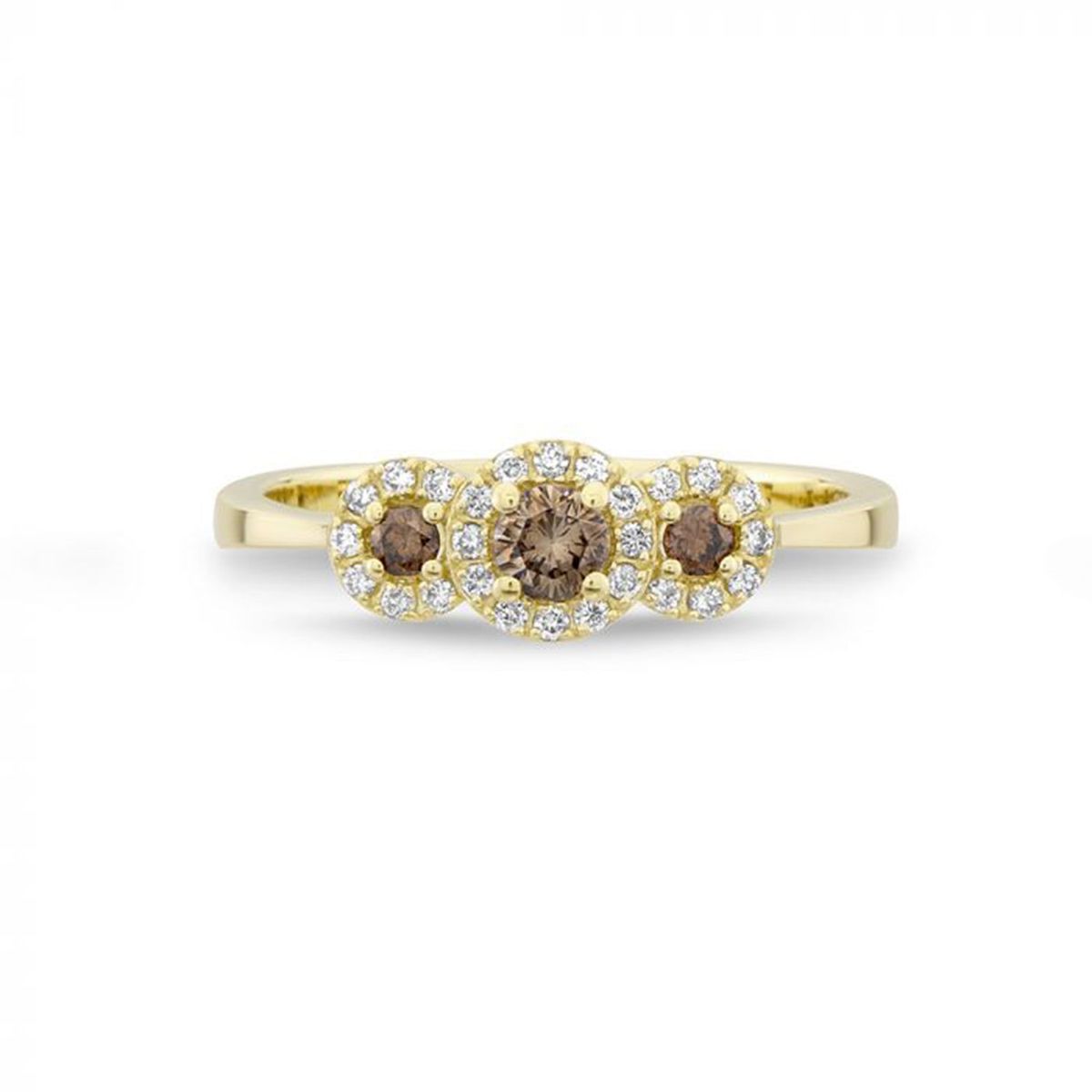 Nuran - Cordelia ring, brun 14 kt. guld