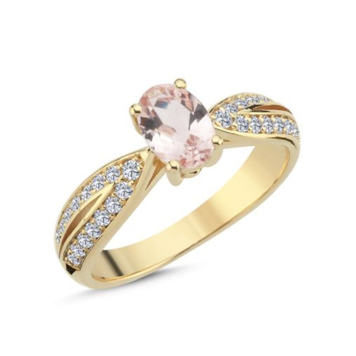 Nuran - Silvia ring m. morganit, 0,30 ct. w/si 14 kt. guld