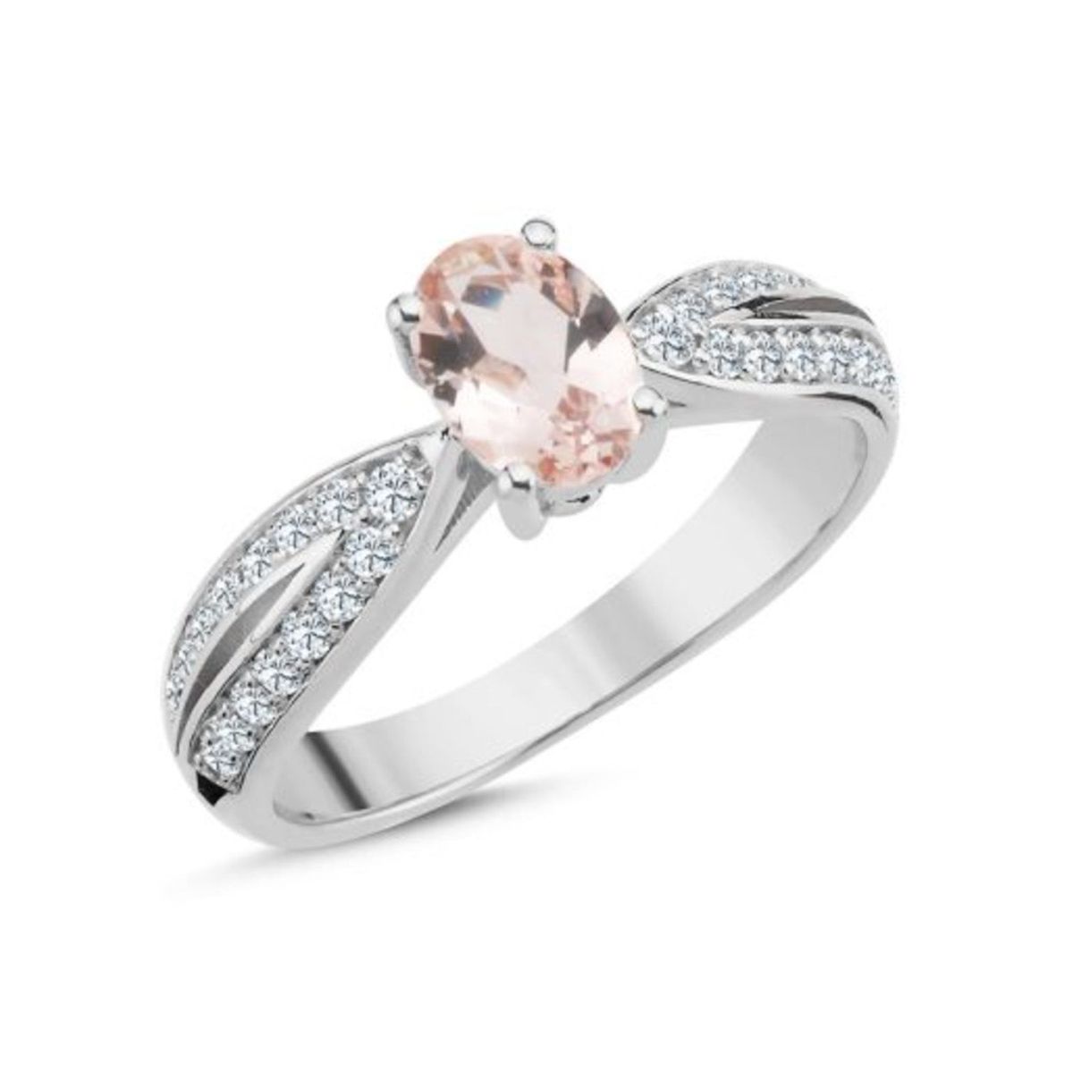 Nuran - Silvia ring m. morganit, 0,30 ct. w/si 14 kt. hvidguld