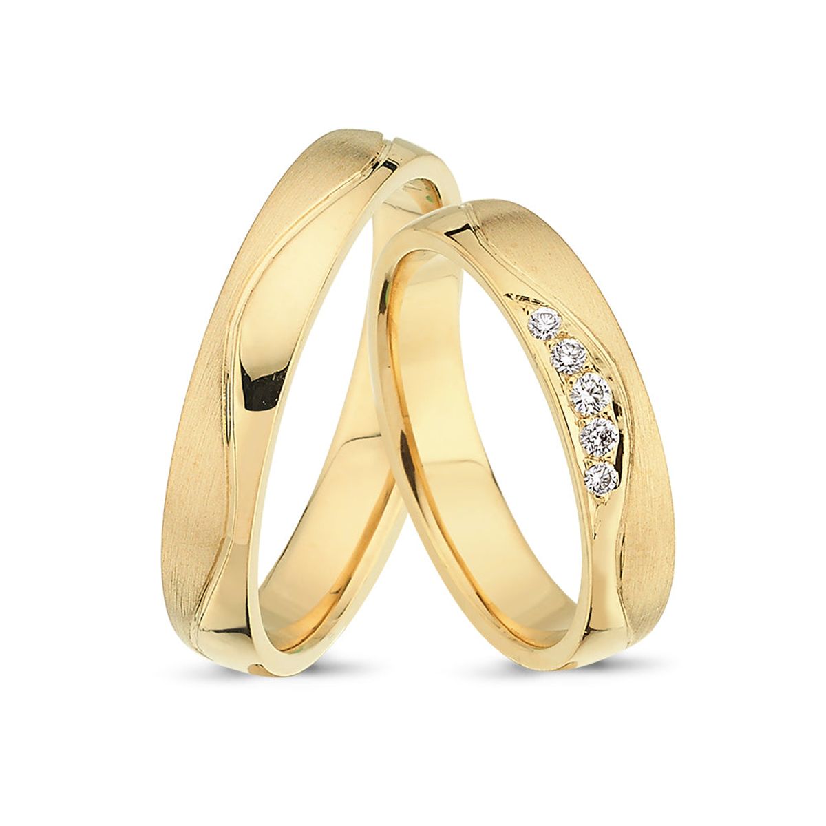 Nuran - Vielsesring, 0,07ct w/vs 4mm 14 kt guld