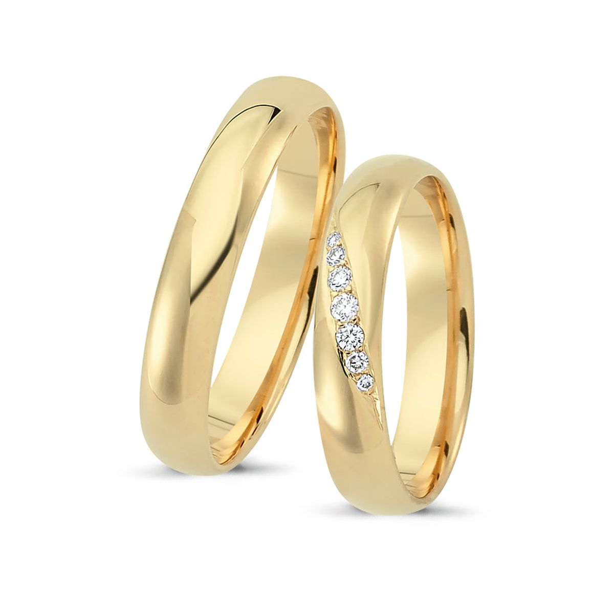 Nuran - Vielsesring 0,09ct w/vs 4mm 14 kt guld